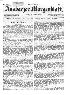 Ansbacher Morgenblatt Dienstag 7. Oktober 1862