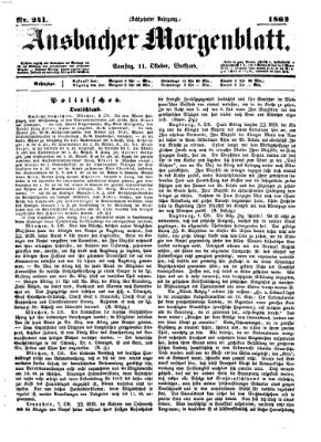 Ansbacher Morgenblatt Samstag 11. Oktober 1862