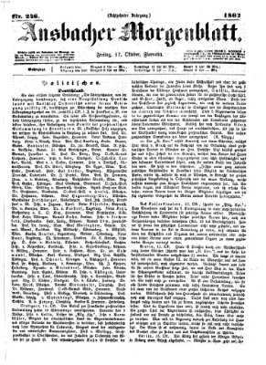 Ansbacher Morgenblatt Freitag 17. Oktober 1862