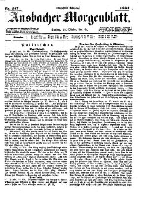 Ansbacher Morgenblatt Samstag 18. Oktober 1862