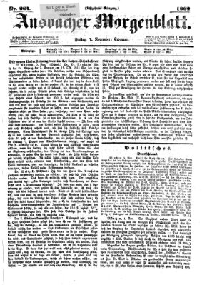 Ansbacher Morgenblatt Freitag 7. November 1862