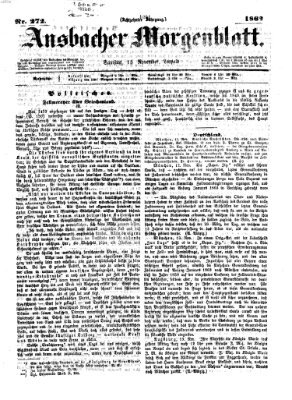 Ansbacher Morgenblatt Samstag 15. November 1862