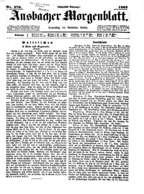 Ansbacher Morgenblatt Donnerstag 20. November 1862