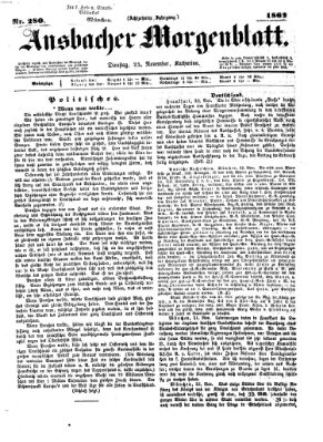 Ansbacher Morgenblatt Dienstag 25. November 1862