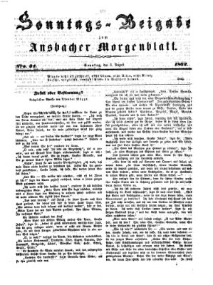 Ansbacher Morgenblatt Sonntag 3. August 1862