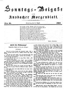 Ansbacher Morgenblatt Sonntag 31. August 1862