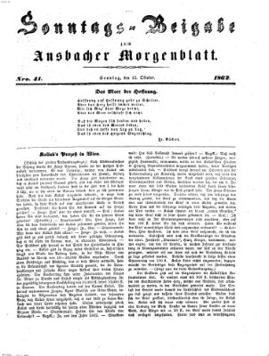 Ansbacher Morgenblatt Sonntag 12. Oktober 1862