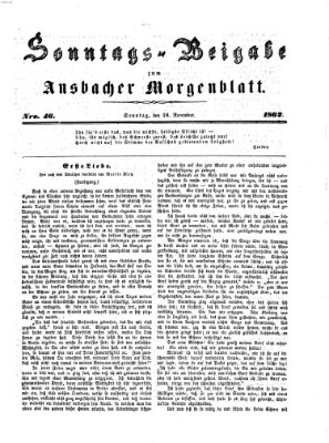 Ansbacher Morgenblatt Sonntag 16. November 1862