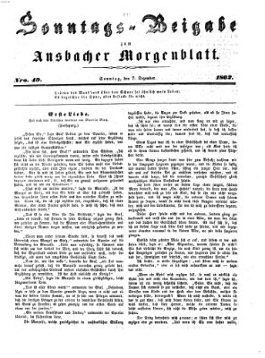 Ansbacher Morgenblatt Sonntag 7. Dezember 1862