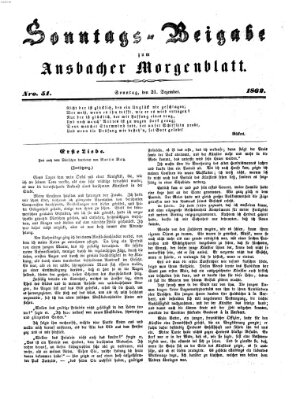 Ansbacher Morgenblatt Sonntag 21. Dezember 1862