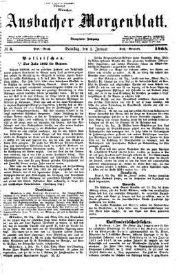 Ansbacher Morgenblatt Samstag 3. Januar 1863