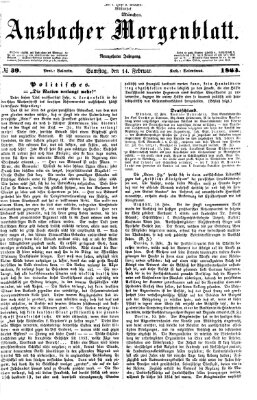 Ansbacher Morgenblatt Samstag 14. Februar 1863