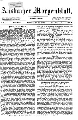 Ansbacher Morgenblatt Mittwoch 11. März 1863