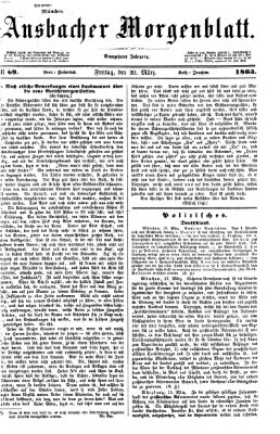 Ansbacher Morgenblatt Freitag 20. März 1863