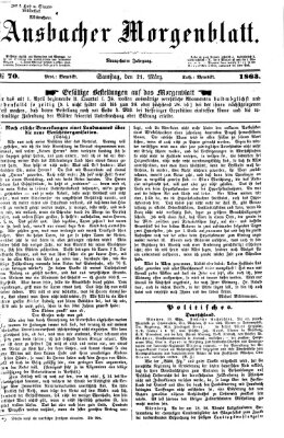 Ansbacher Morgenblatt Samstag 21. März 1863