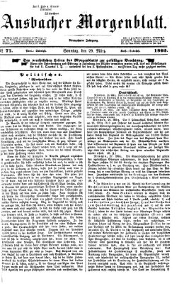 Ansbacher Morgenblatt Sonntag 29. März 1863