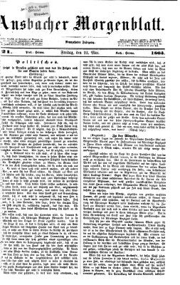 Ansbacher Morgenblatt Freitag 22. Mai 1863