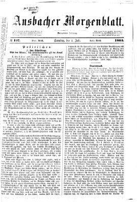 Ansbacher Morgenblatt Samstag 4. Juli 1863