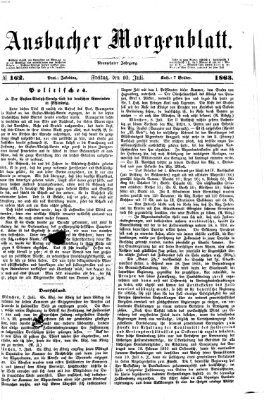 Ansbacher Morgenblatt Freitag 10. Juli 1863