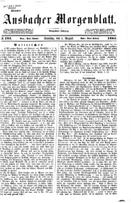 Ansbacher Morgenblatt Samstag 1. August 1863