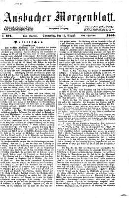 Ansbacher Morgenblatt Donnerstag 13. August 1863