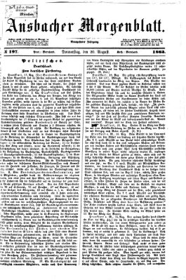 Ansbacher Morgenblatt Donnerstag 20. August 1863