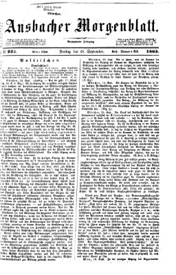 Ansbacher Morgenblatt Freitag 18. September 1863