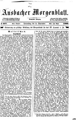 Ansbacher Morgenblatt Donnerstag 24. September 1863