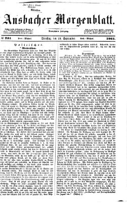 Ansbacher Morgenblatt Dienstag 29. September 1863