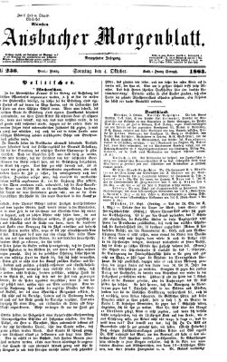 Ansbacher Morgenblatt Sonntag 4. Oktober 1863