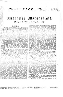 Ansbacher Morgenblatt Sonntag 13. Dezember 1863