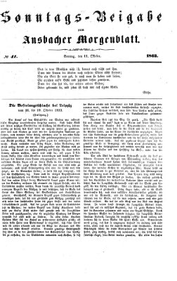 Ansbacher Morgenblatt Sonntag 11. Oktober 1863