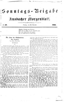 Ansbacher Morgenblatt Sonntag 15. November 1863