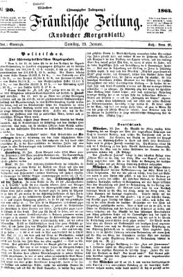 Fränkische Zeitung (Ansbacher Morgenblatt) Samstag 23. Januar 1864