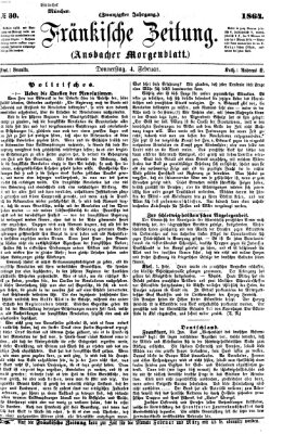 Fränkische Zeitung (Ansbacher Morgenblatt) Donnerstag 4. Februar 1864