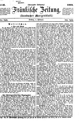 Fränkische Zeitung (Ansbacher Morgenblatt) Freitag 5. Februar 1864