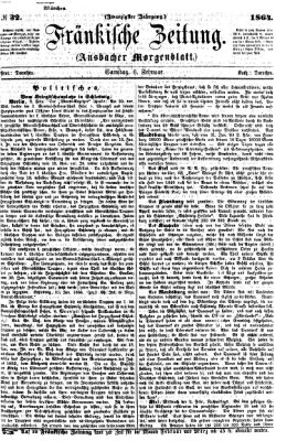 Fränkische Zeitung (Ansbacher Morgenblatt) Samstag 6. Februar 1864