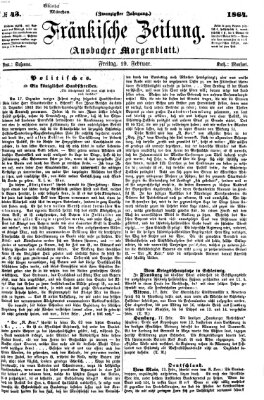 Fränkische Zeitung (Ansbacher Morgenblatt) Freitag 19. Februar 1864