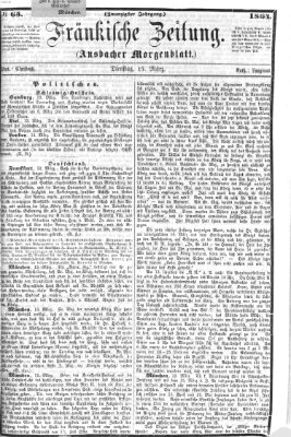 Fränkische Zeitung (Ansbacher Morgenblatt) Dienstag 15. März 1864