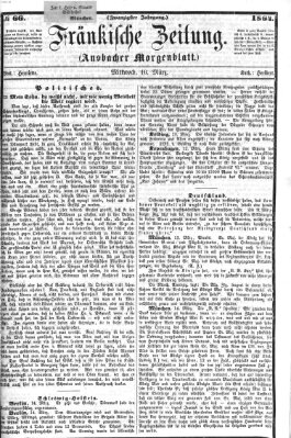 Fränkische Zeitung (Ansbacher Morgenblatt) Mittwoch 16. März 1864