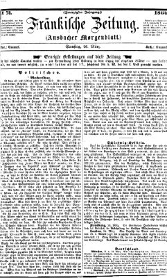 Fränkische Zeitung (Ansbacher Morgenblatt) Samstag 26. März 1864