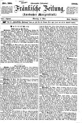 Fränkische Zeitung (Ansbacher Morgenblatt) Montag 2. Mai 1864