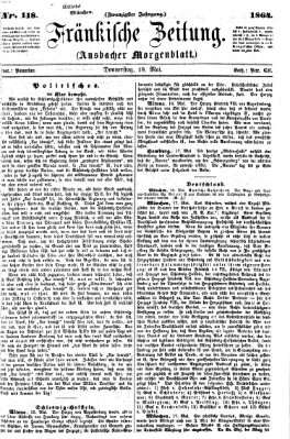 Fränkische Zeitung (Ansbacher Morgenblatt) Donnerstag 19. Mai 1864