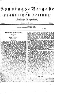 Fränkische Zeitung (Ansbacher Morgenblatt) Sonntag 31. Januar 1864