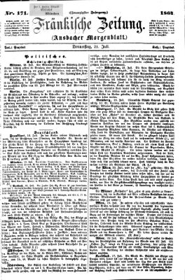 Fränkische Zeitung (Ansbacher Morgenblatt) Donnerstag 21. Juli 1864