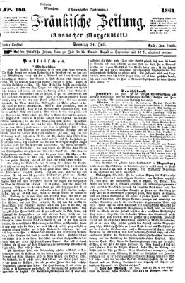 Fränkische Zeitung (Ansbacher Morgenblatt) Sonntag 31. Juli 1864