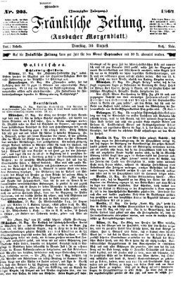 Fränkische Zeitung (Ansbacher Morgenblatt) Dienstag 30. August 1864