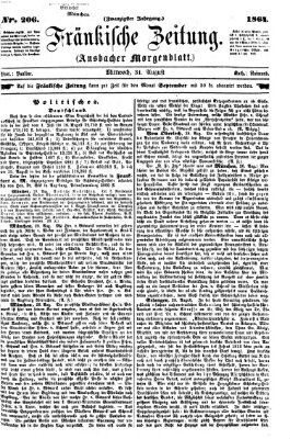 Fränkische Zeitung (Ansbacher Morgenblatt) Mittwoch 31. August 1864