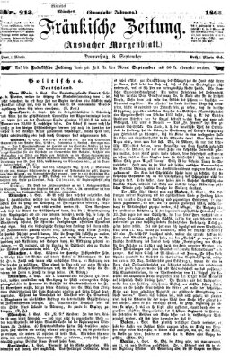 Fränkische Zeitung (Ansbacher Morgenblatt) Donnerstag 8. September 1864