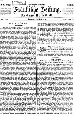 Fränkische Zeitung (Ansbacher Morgenblatt) Sonntag 18. September 1864